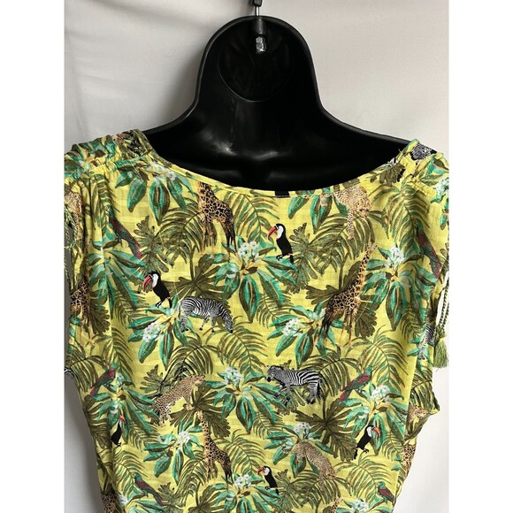 Jane and Delancey Novelty Print Top Birds Animals Sleeveless Shirt sze XL V Neck - Picture 8 of 12